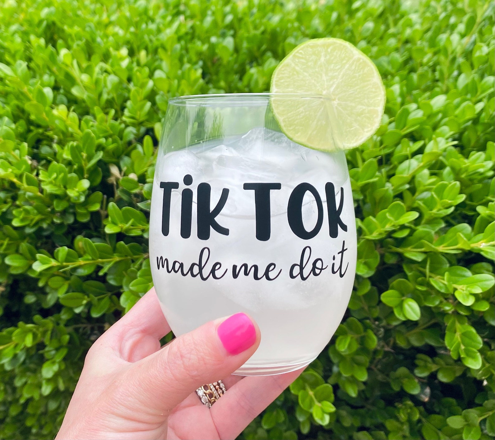 Tik Tok wine glass Tik tok made me do it Tik tok queen Eat Etsy