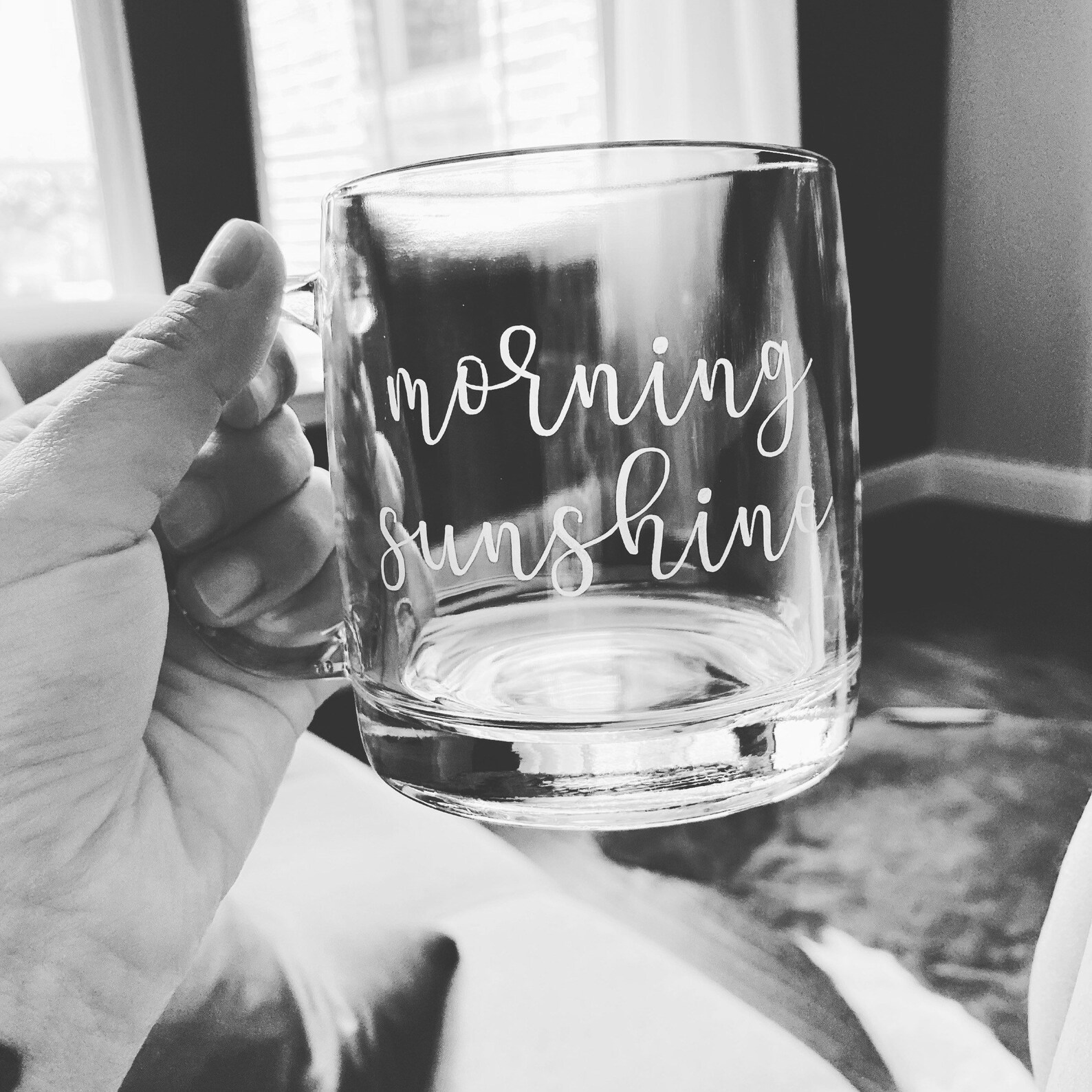 Morning Sunshine Etched Coffee Mug Customized Coffee Mug Etsy