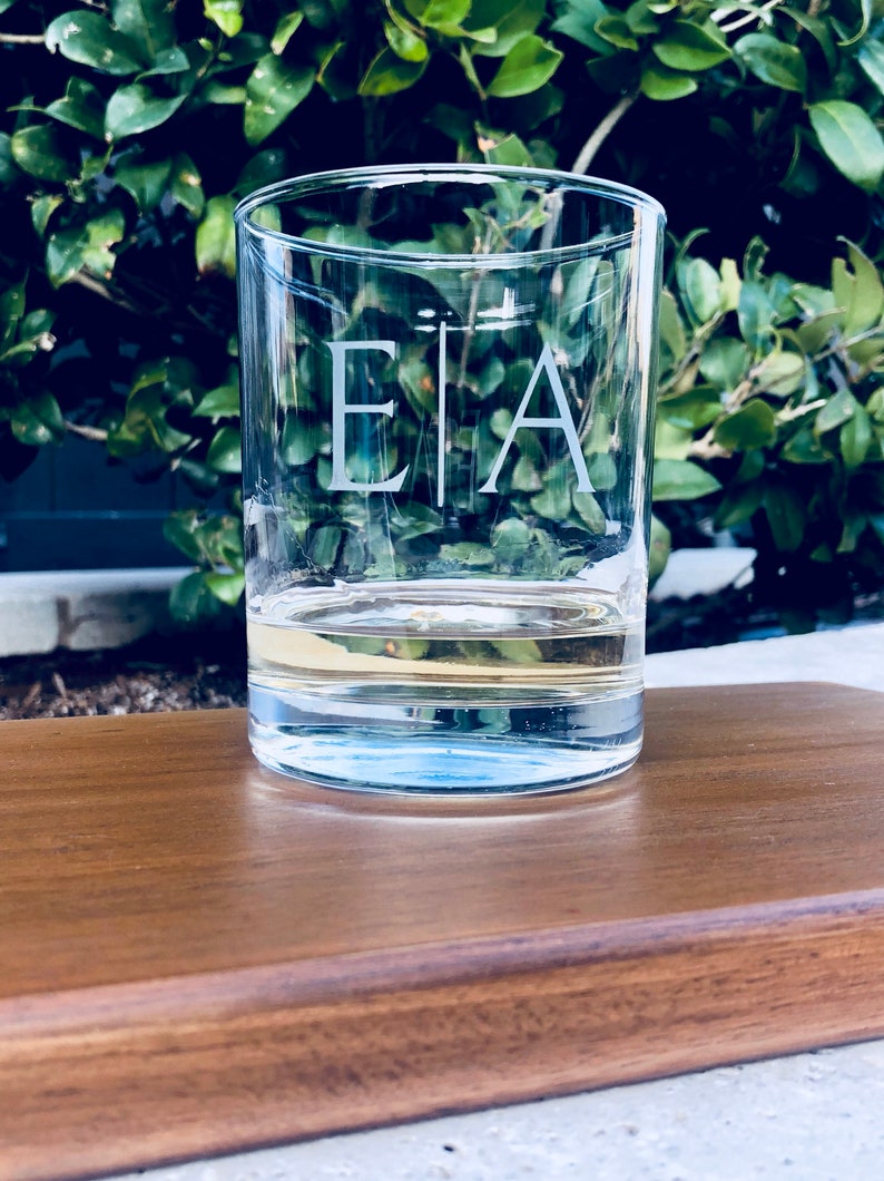 Initial Whiskey Tumbler Personalized Whiskey Glass Monogram Etsy