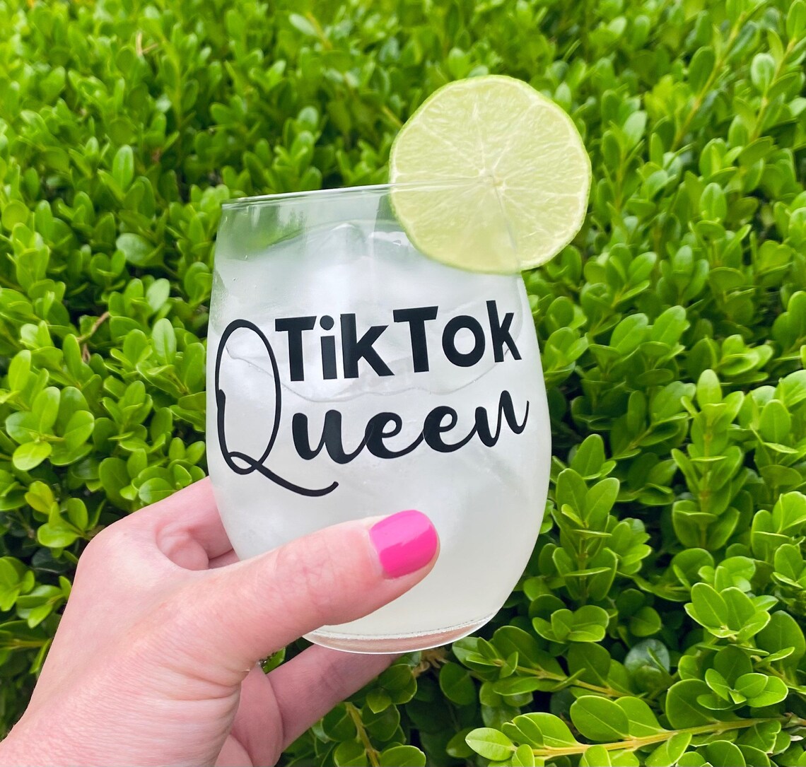 Tik Tok wine glass Tik tok queen Tik tok made me do it Eat Etsy