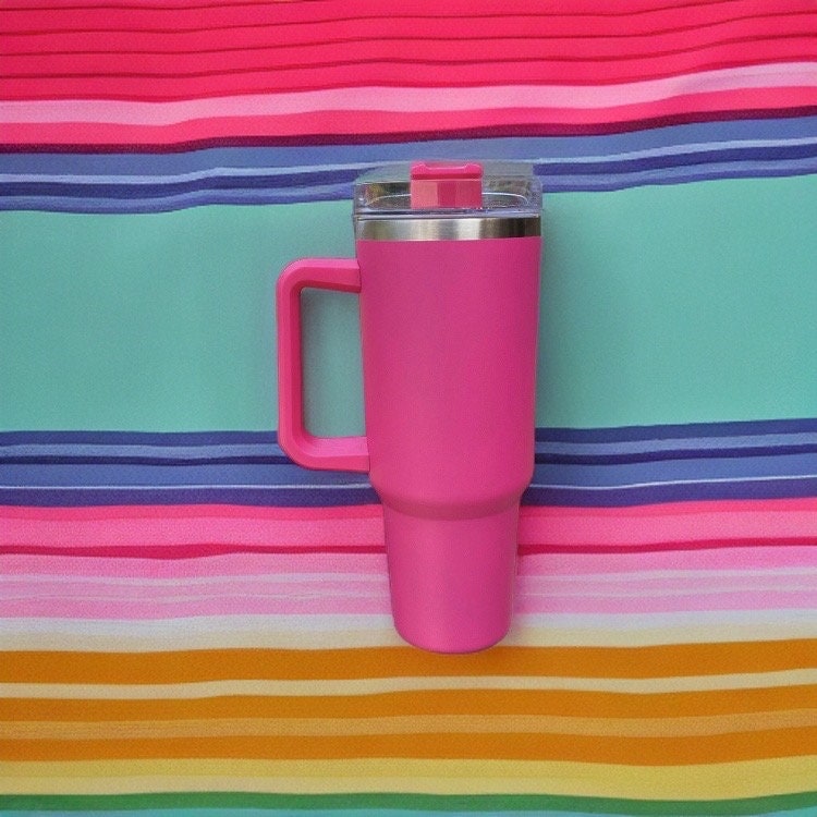 40oz Travel Mug • Neon Hot Pink