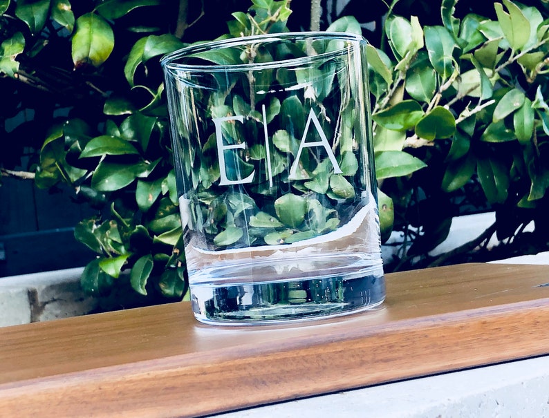 Initial Whiskey Tumbler Personalized Whiskey Glass Monogram Etsy