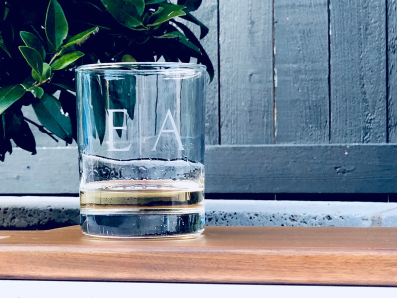 Initial Whiskey Tumbler Personalized Whiskey Glass Monogram Etsy
