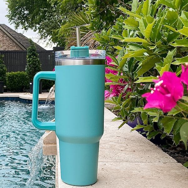 40oz Teal Tumbler Etsy