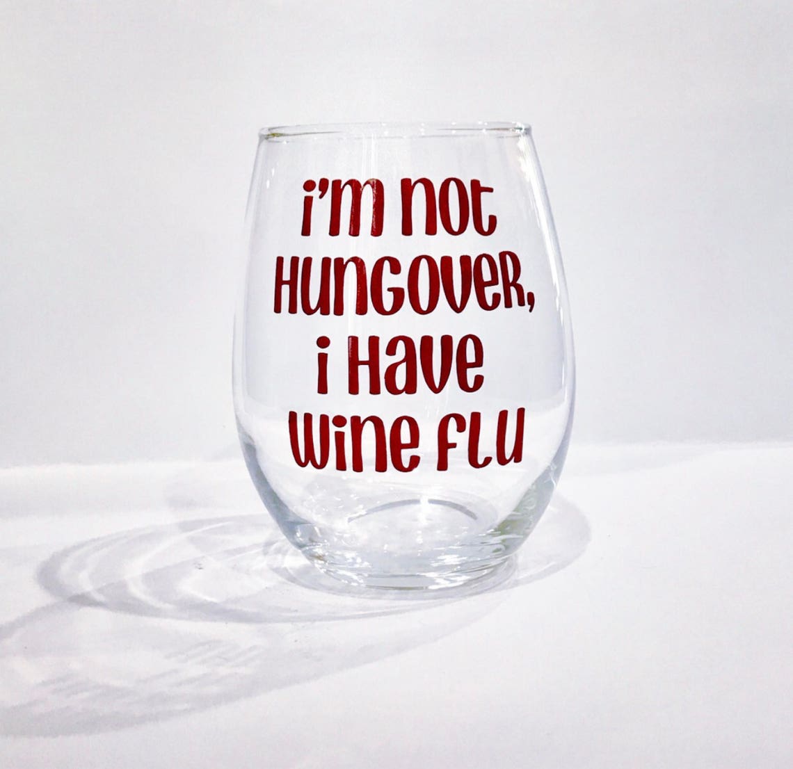 I'm Not Hungover I Have Wine Flu Stemless Wine Glass/ Etsy