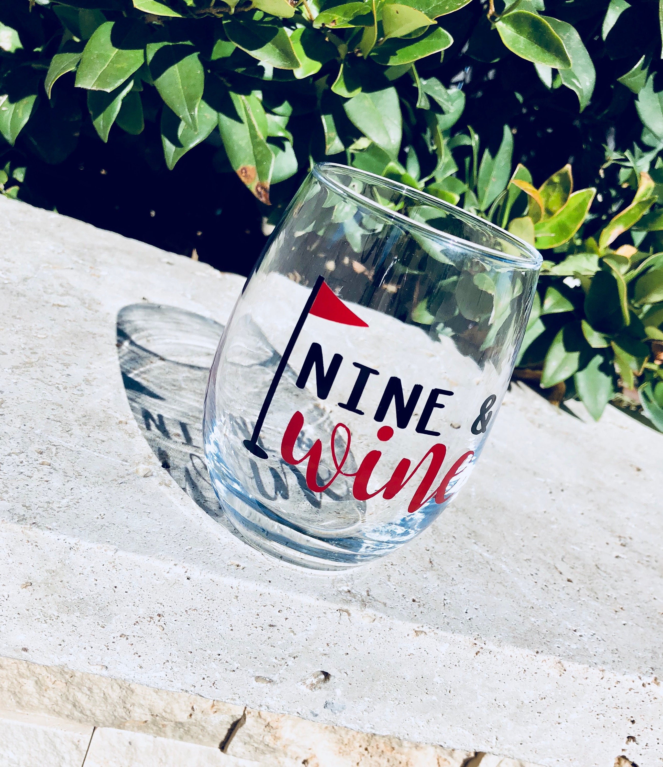 Nine and wine golf wine glass/ nine and whiskey golf glass/ Etsy