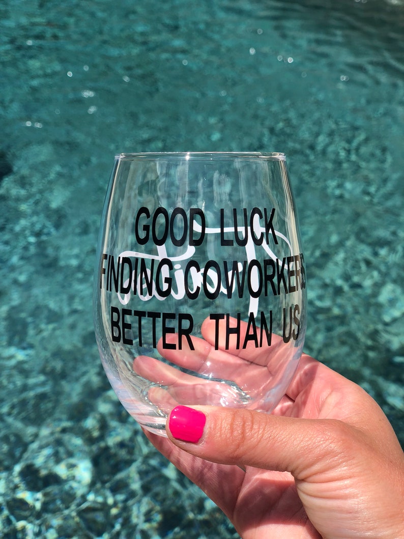 Coworker leaving glass coworker farewell glass work friend Etsy