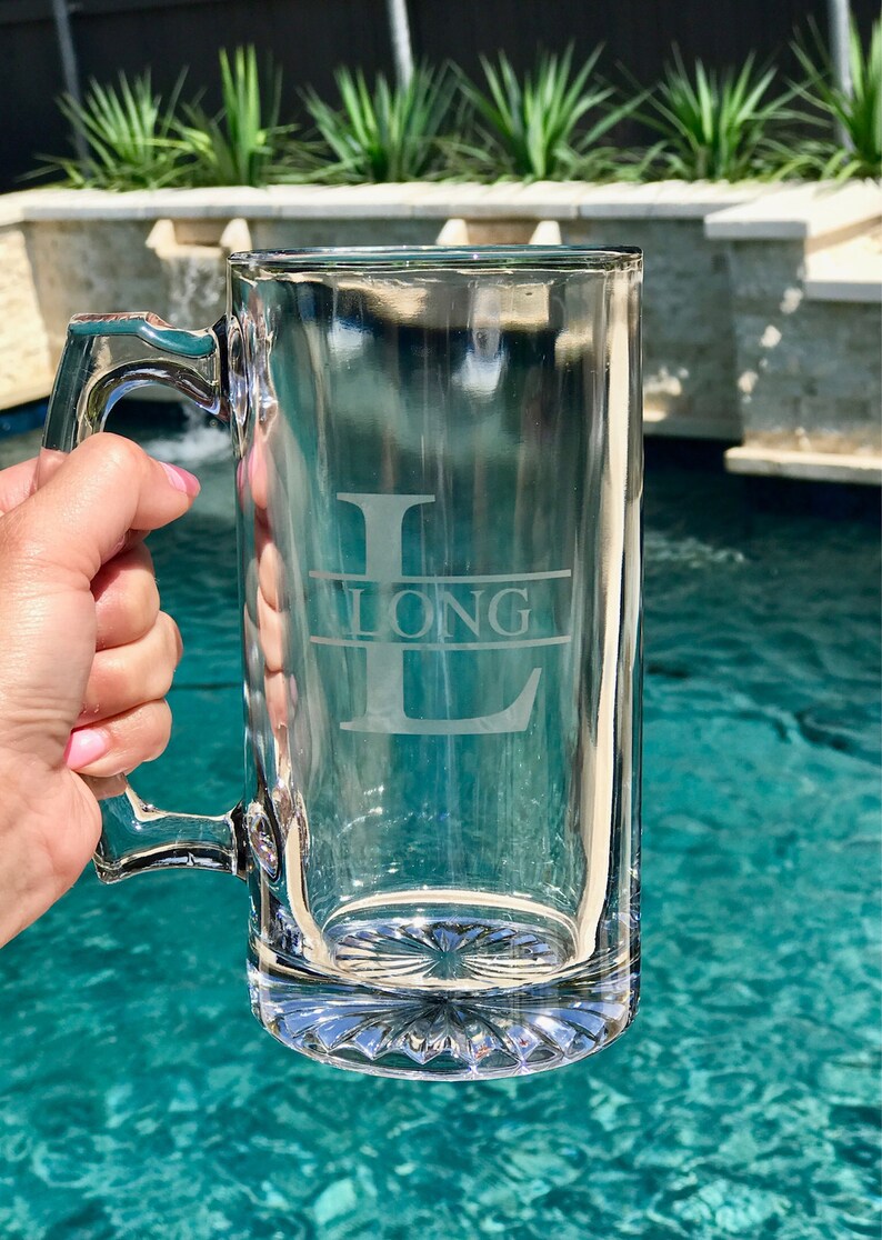 Monogram Beer Mug personalized beer mug custom beer mug Etsy
