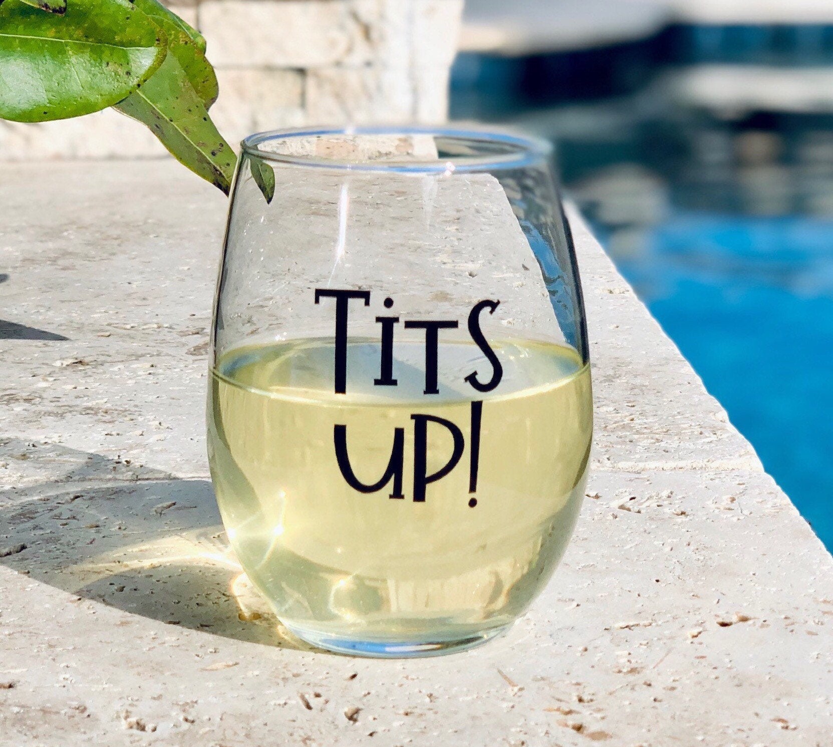 Tits up wine glass best friend wine glass funny coworker Etsy