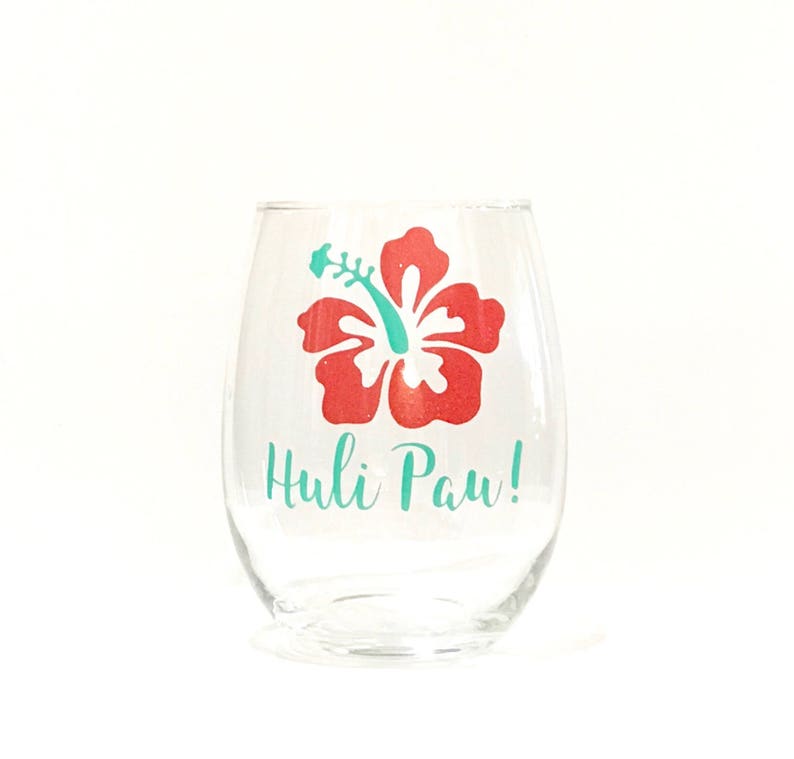 Huli Pau Hawaiian Cheers Hibiscus Flower Stemless Wine | Etsy