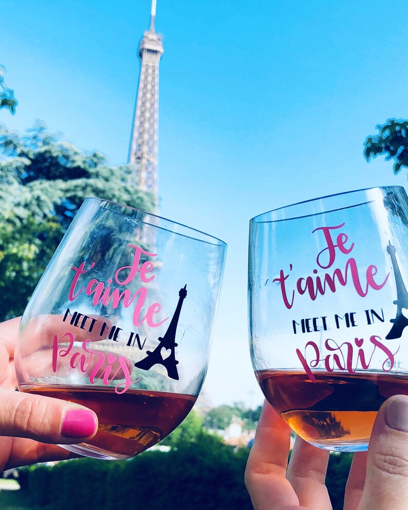 Je T Aime Paris I Love Paris Glass Paris Wine Glass Etsy