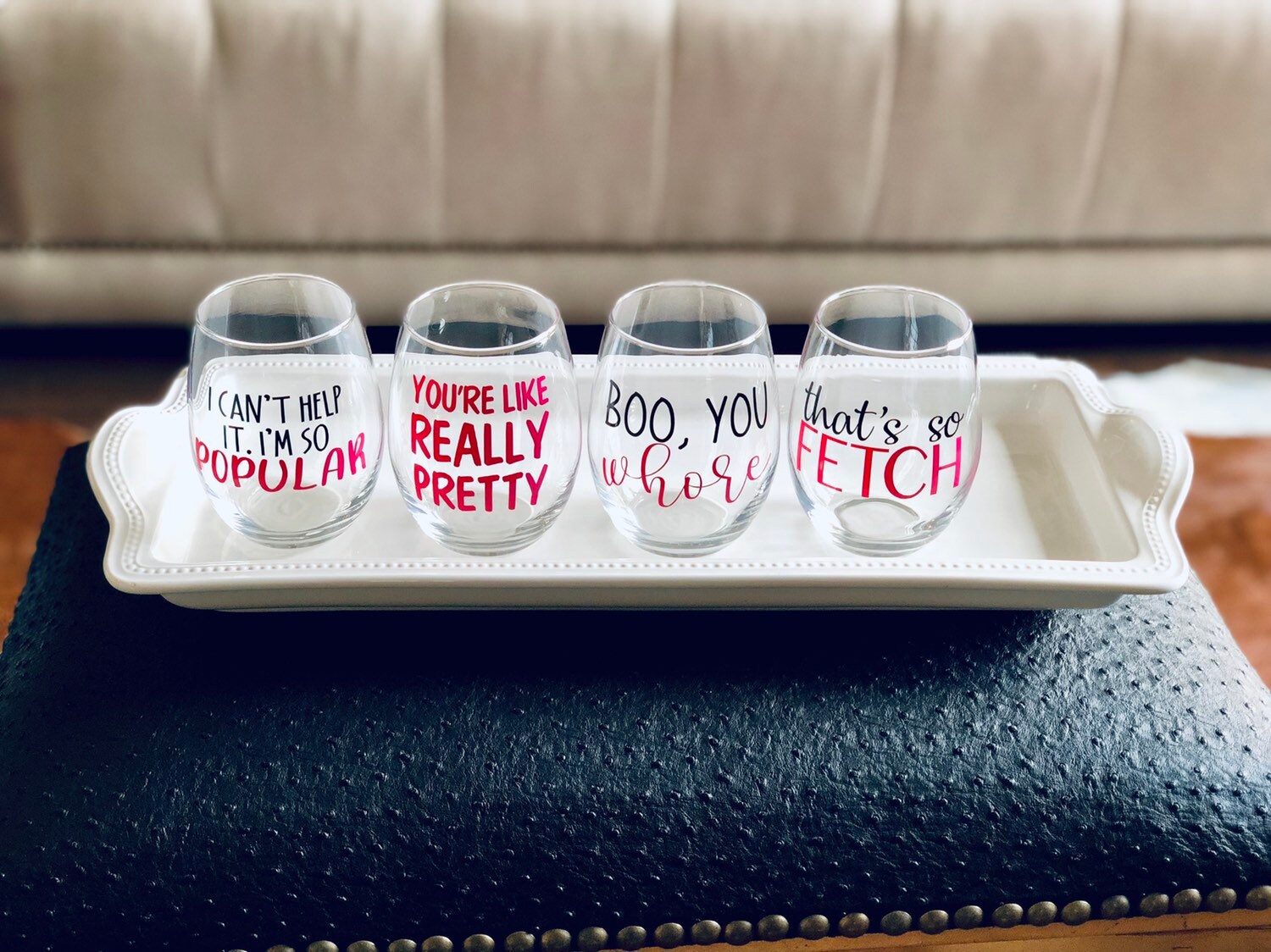 Mean Girls Glasses, Mean Girls wine set, funny mean girls, best friend
