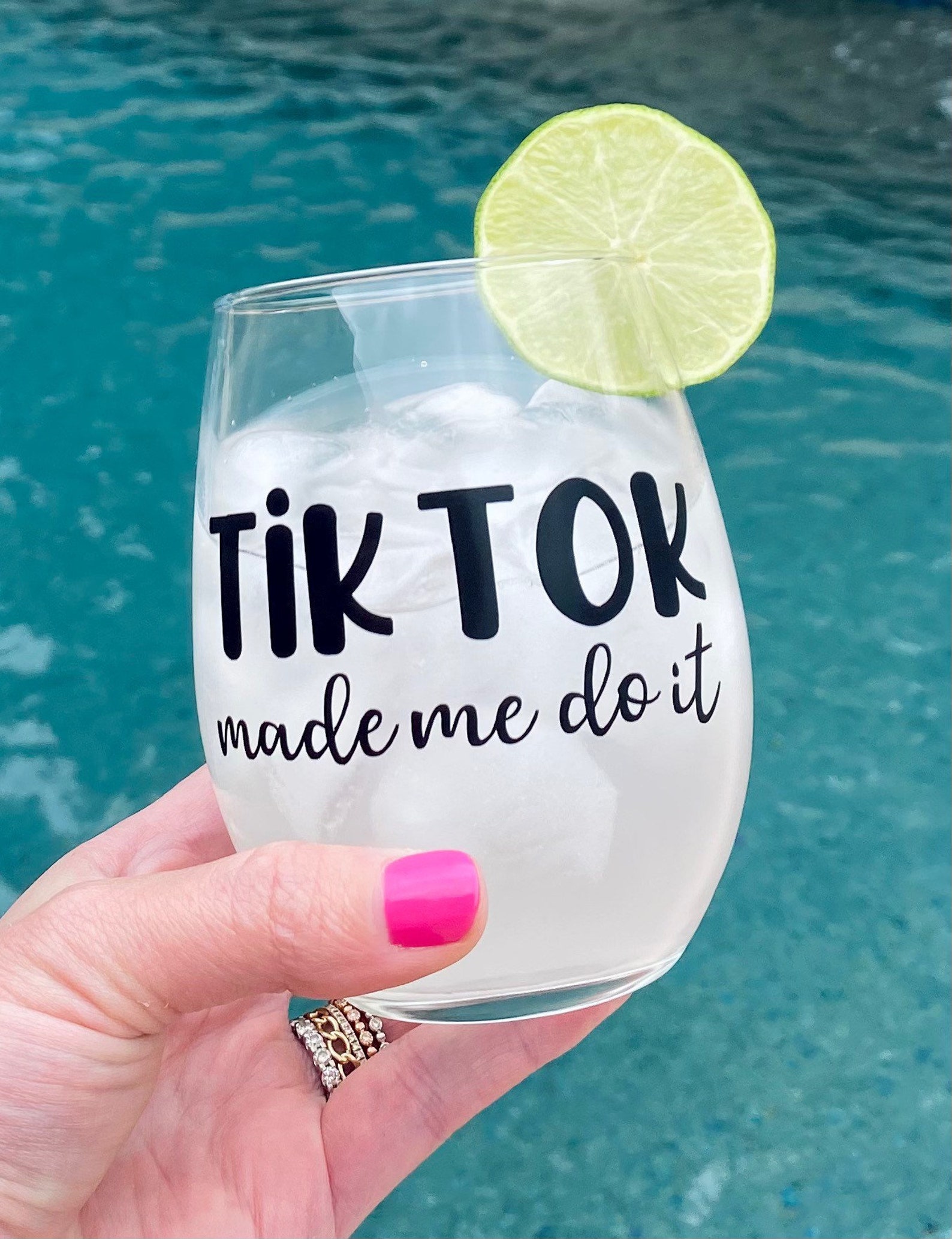 Tik Tok wine glass Tik tok made me do it Tik tok queen Eat Etsy
