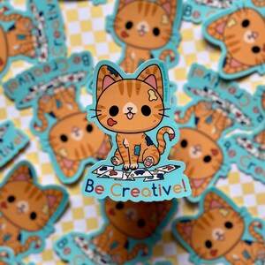 Be Creative Kitty Waterproof Vinyl Sticker