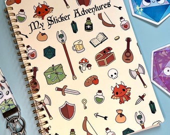 Cute RPG Reusable Sticker Book | Sticker Release Paper Book | Sticker Collection Dnd Dragon Dice Tabletop Game Notebook