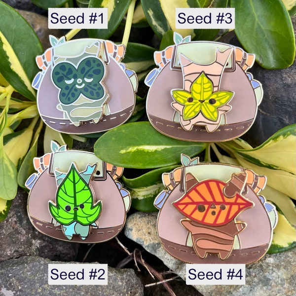 1.75 inch magnetic Backpack Seed Hard Enamel Magnetic Pin Set | Interchangeable Forest Spirit Pin | Hard enamel Yahaha Pin | BOTW TOTK |