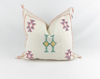 White Sabra Silk Pillow - 18" X 18"