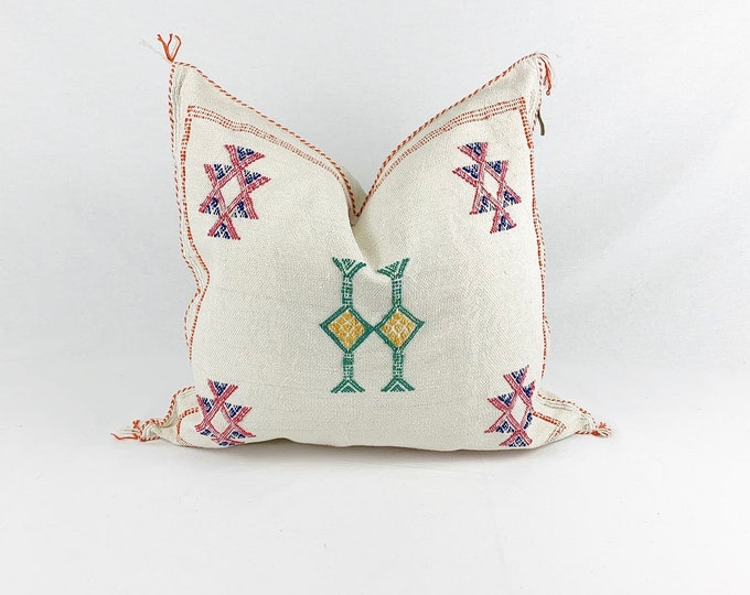 White Sabra Silk Pillow - 18" X 18"