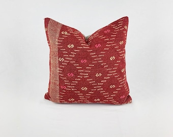 Vintage Turkish Rug Pillow - 16 x 16 Square