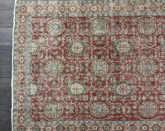 Large Vintage Turkish Area Rug |  Heirloom Collection | 4 x 8 Rug  | 8 x 4 Rug | Living room Rug, Bedroom Rug - 8’2” x 4’9”