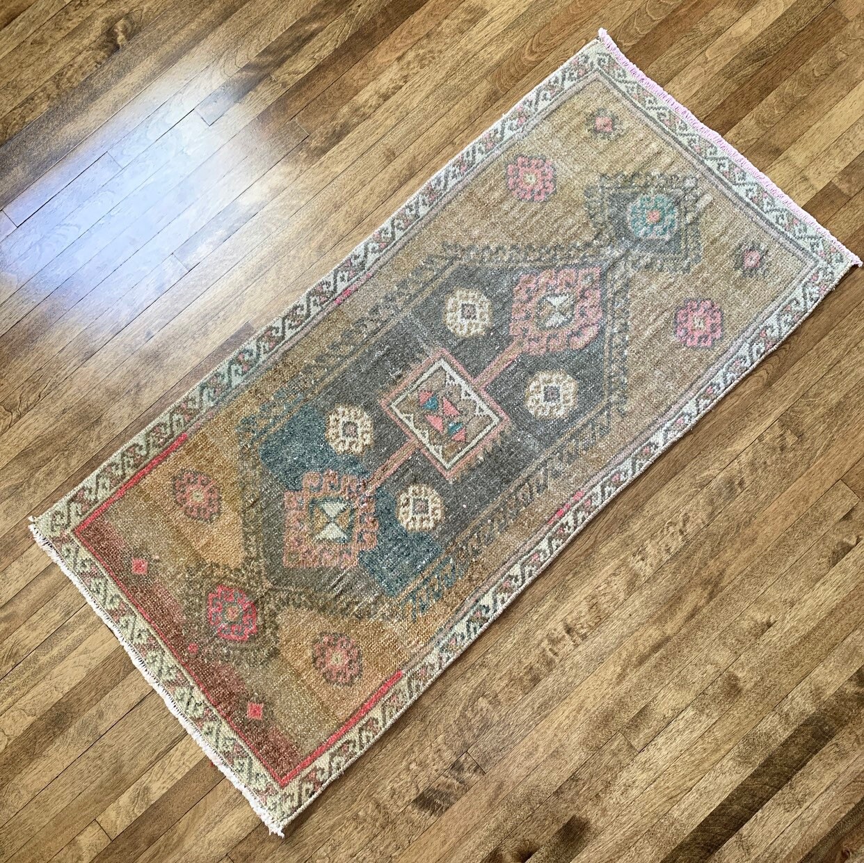 Small Turkish Rug, Vintage Oushak Rug