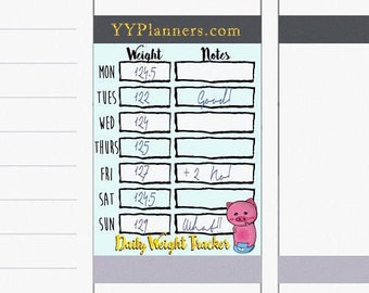 Printable Weight Tracker, Gewichtsabnahme-Tracker, Weight Watchers, Diät Aufkleber, Waage Aufkleber, EC /Happy Planner, Silhouette Cricut Cut Datei