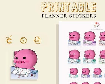 Printable Planning Time Stickers, Planner Time Stickers, Time to Plan, Cute Planning Stickers, Silhouette & Cricut Cut File, Digital Die Cut