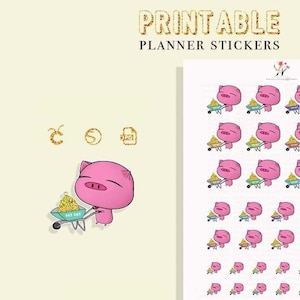 Zahltag Planer Aufkleber, Geld Aufkleber, Zahltag Aufkleber für EC Planner, Happy Planner, Plum Papier, Filofax, Kikki K, BUJO, Tagebuch