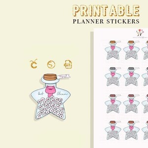 Rastreador de hábitos mensuales imprimible, Rastreador de objetivos mensuales, Pegatinas de objetivos mensuales para Erin Condren Planner, Recuerdos, Planificador feliz, Cricut