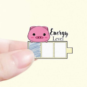 Afdrukbare lichaamsenergieniveaustickers, gezondheidstrackerstickers, wellnesstracker, zelfzorgstickers voor EC Planner, Happy Planner, Bujo & TN