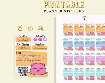 Printable Migraine Stickers, Migraine Tracker, Headache Stickers, Health Stickers, Sick Day Stickers, EC Planner, Silhouette & Cricut File