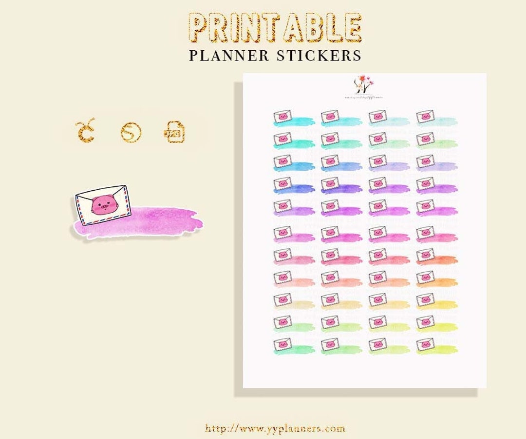Email Sticker Pack Printable Email Reminder Stickers, Email Planner Stickers, Happy Mail ...