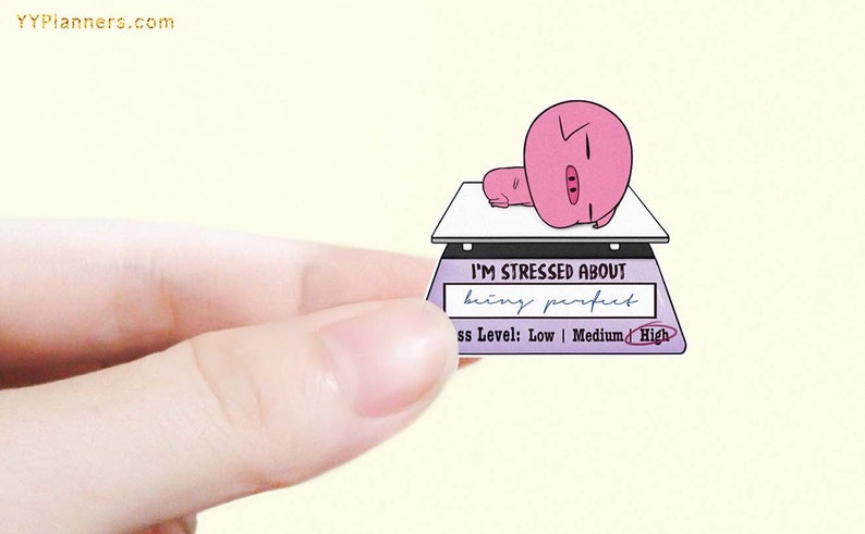 Printable Cute Stress Tracker Sticker Frustrated Tired | Etsy