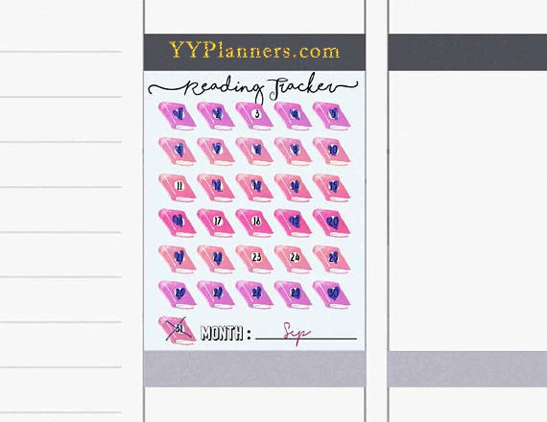 Printable Reading Tracker Stickers Book Stickers Currently | Etsy