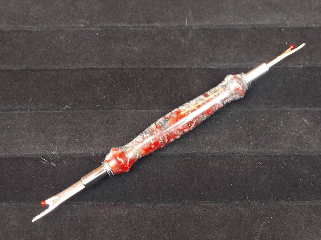 Blood Marble Swirl Acrylic sewer's Friend Set Double Sided Seam Ripper ...