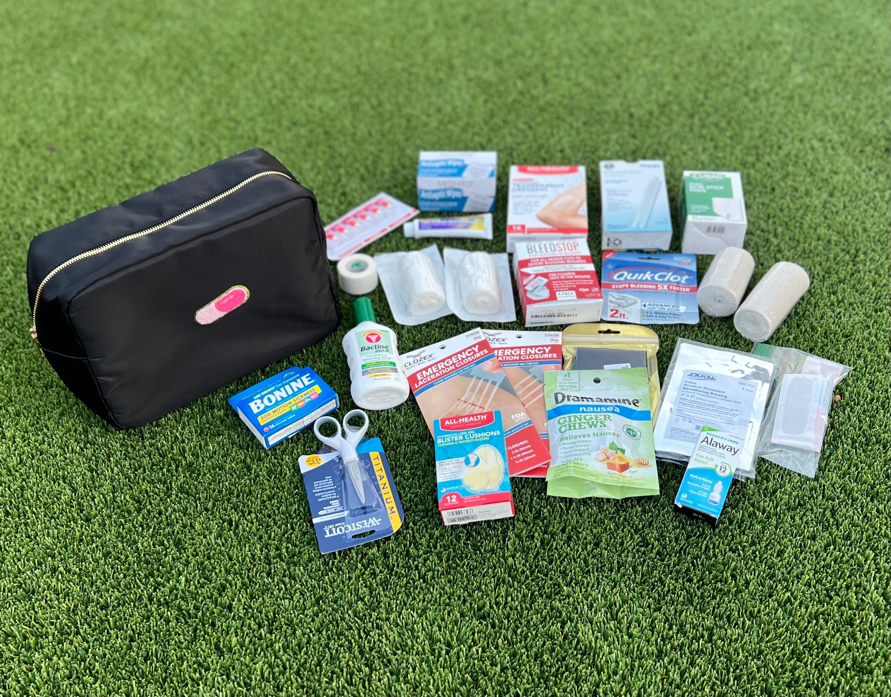 First Aid Bag Medicine Bag First Aid Kit Large First Aid Pouch Large Preppy  Nylon Cosmetic Bag Snacks Toiletry Bag Dopp Kit 