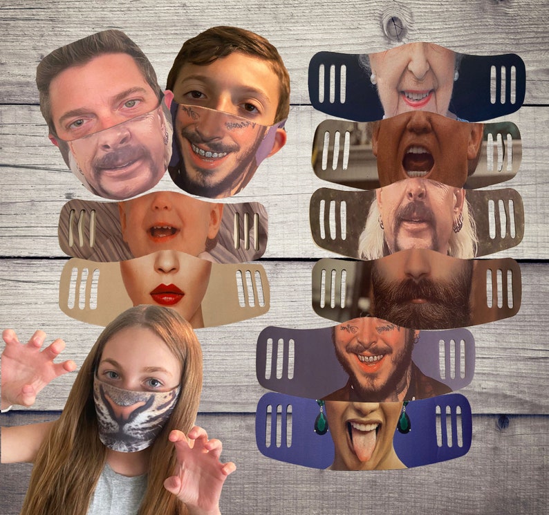 Funny Face Mask Designer Face Mask Funny Face Mask Adult Etsy