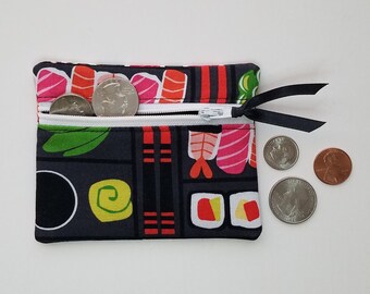 Watercolor Sushi Noodles Dumpling Pattern Zipper Canvas Coin Purse Wallet Make Up Bag,Cellphone Bag With Handle Watercolor Sushi Noodles Dumpling Pattern Zipper Canvas Coin Purse Wallet Make Up Bag,Cellphone Bag With Handle