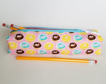 Donuts Pencil Case, Makeup Brush Bag, Rectangular Pouch, Desserts bag