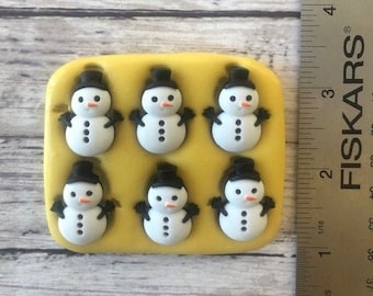 Mini Snowman - Christmas Theme Silicone Mold -  Fondant Resin Clay Crafts
