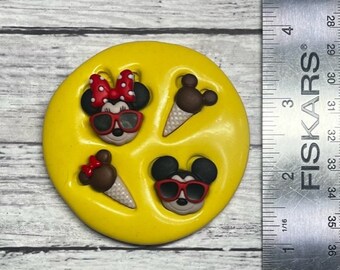 Mickey Minnie Mouse Cone Silicone Mold -  Fondant Resin Clay Crafts  - Baby Shower Event Kids