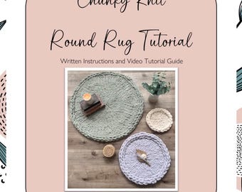Chunky Knit Round Rug Tutorial | Finger Knit | How To | DIY | Digital | Make Your Own | Crafting | Gift | Play Mat | Home Decor | Custom