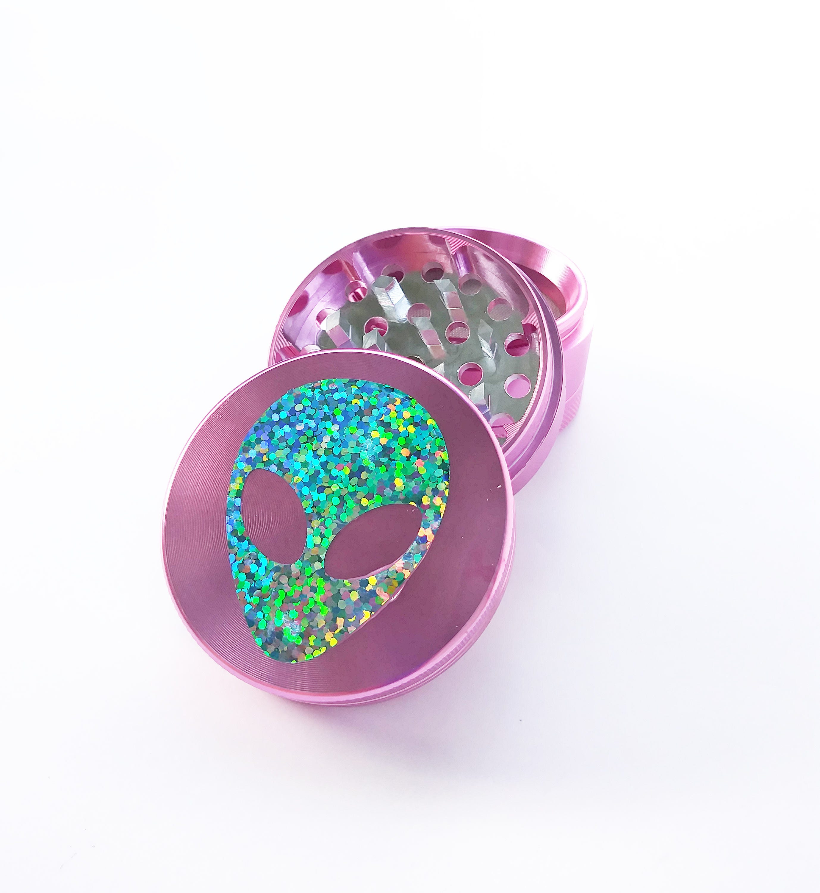 ALIEN HERB GRINDER pink steel 4 piece herb grinder girly Etsy