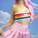 Rainbow Heart Stretch Tube Top - Rave, Festival clothes, Kawaii cute shirt, rainbows, pretty heart and clouds 