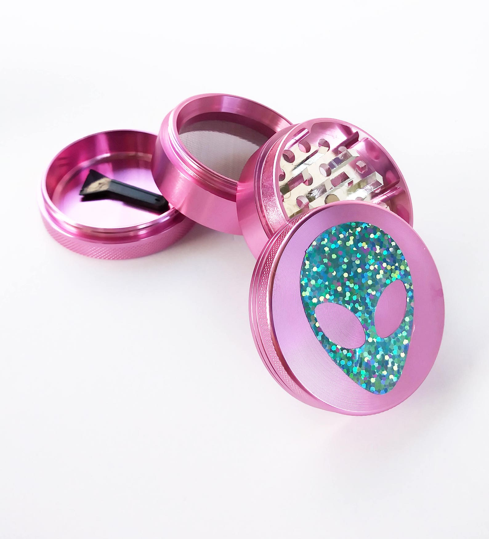 ALIEN HERB GRINDER Pink Steel 4 Piece Herb Grinder Girly Etsy