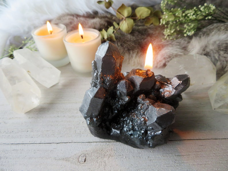 CRYSTAL CANDLE smokey quartz scented candle spell candles Etsy
