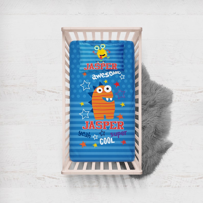 Personalized Monster Crib Bedding Cute Monster Personalized Etsy
