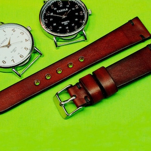 Handmade Watch Strap with Brown Itallian Leather 18mm, 20mm, 24mm, 22mm, Watch Band, watch strap leather, Leather watch strap,090
