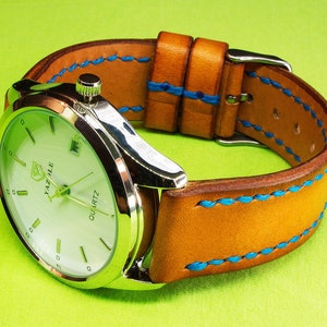 Handmade Leather watch strap with Whiskey vegetable tanned Chromexcel Leather, Watch Strap, 18mm, 20mm, 22mm, 24mm, Watch strap leather, 108