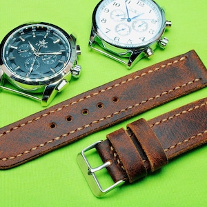 Handmade Vintage Leather Watch Strap 18mm, 19mm, 20mm, 22mm, 24mm, Watch Strap, Leather Watch Strap, Watch Strap Leather, Watch Band, 093